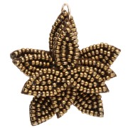 Colgante de flor de 38 mm con cuentas bordadas - Bronce x1