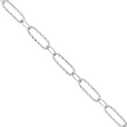 Cadena de eslabones ovales alternados (1x1) con textura, 4 mm, acero inoxidable 304, 1 m