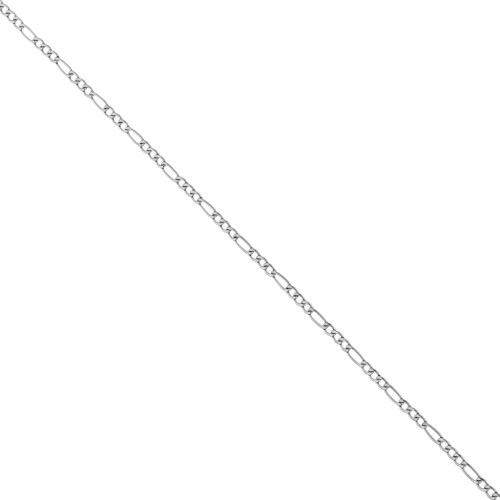 Cadena de eslabones figaro alternados (1x3) de 2,4 mm - Acero inoxidable 316L x 50 cm