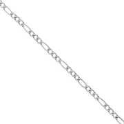Cadena de eslabones figaro alternados (1x3) de 2,4 mm - Acero inoxidable 316L x 50 cm