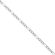 Cadena de eslabones tipo Figaro alternados (1x3) de 2,9 mm - Acero inoxidable 316L x 50 cm