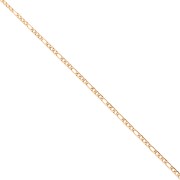 Cadena de eslabones figaro alternados (1x3) de 2,9 mm - Acero inoxidable 316L dorado x 50 cm