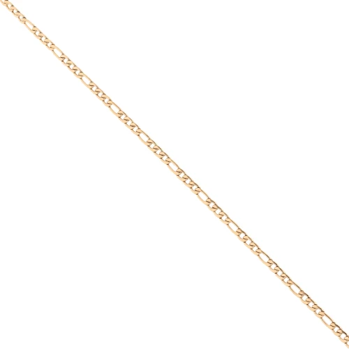 Cadena de eslabones figaro alternados (1x3) de 2,9 mm - Acero inoxidable 316L dorado x 50 cm