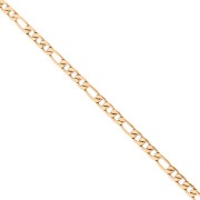 Cadena de eslabones figaro alternados (1x3) de 2,9 mm - Acero inoxidable 316L dorado x 50 cm