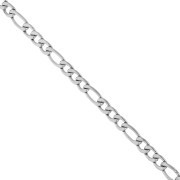 Cadena de eslabones tipo Figaro alternados (1x3) de 3,9 mm - Acero inoxidable 316L, 50 cm