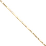 Cadena de eslabones figaro alternados (1x3) de 3,8 mm - Acero inoxidable 316L dorado x 50 cm