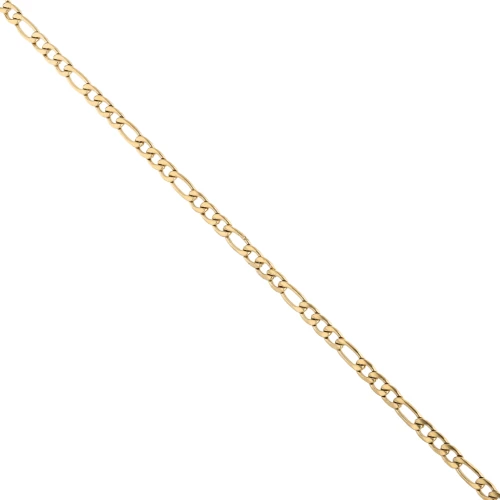 Cadena de eslabones figaro alternados (1x3) de 3,8 mm - Acero inoxidable 316L dorado x 50 cm