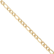 Cadena de eslabones figaro alternados (1x3) de 3,8 mm - Acero inoxidable 316L dorado x 50 cm