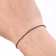 Cadena de malla «Forçat» de 1,4 mm - Acero inoxidable 316L negro x 50 cm