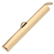 Punta para tejer con cuentas Rocalla y Delica de 30 mm - Acero inoxidable 304 Dorado x1