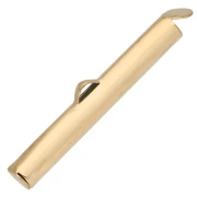 Punta para tejer con cuentas Rocalla y Delica de 30 mm - Acero inoxidable 304 Dorado x1