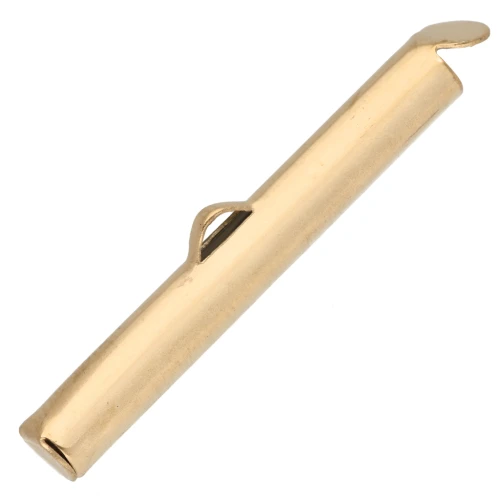 Punta para tejer con cuentas Rocalla y Delica de 30 mm - Acero inoxidable 304 Dorado x1
