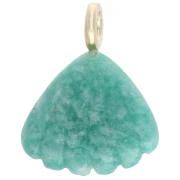 Colgante de concha de 27 x 22 mm con piedra preciosa y óxido de circonio - Amazonita x1
