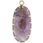 Colgante ovalado de 35 x 16 mm de piedra preciosa e imitación de turquesa - Amatista x1