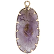 Colgante ovalado de 35 x 16 mm de piedra preciosa e imitación de turquesa - Amatista x1