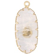 Colgante ovalado de 35 x 16 mm de piedra preciosa e imitación de turquesa - Piedra de la Luna