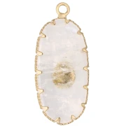 Colgante ovalado de 35 x 16 mm de piedra preciosa e imitación de turquesa - Piedra de la Luna