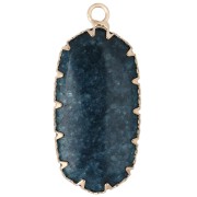 Colgante ovalado de 35 x 16 mm con piedra preciosa teñida e imitación de turquesa - Ágata azul