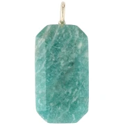 Colgante rectangular de 34 x 15 mm con piedra preciosa y circonitas - Amazonita - Rosa o violeta
