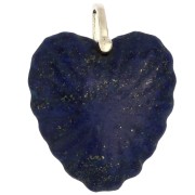 Colgante en forma de corazón de 32 x 30 mm de piedra preciosa y circonita - Lapislázuli x1