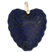 Colgante en forma de corazón de 32 x 30 mm de piedra preciosa y circonita - Lapislázuli x1