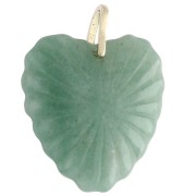 Colgante en forma de corazón de 32 x 30 mm de piedra preciosa y circonitas - Aventurina x1
