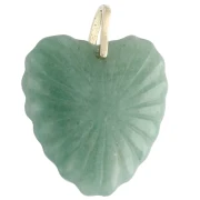Colgante en forma de corazón de 32 x 30 mm de piedra preciosa y circonitas - Aventurina x1
