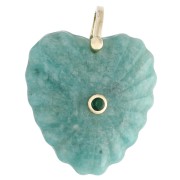 Amazonita - Colgante en forma de corazón de 32 x 30 mm de piedra preciosa y circonitas - Amazonita x1 Colgante en forma de corazón de 32 x 30 mm de piedra preciosa y circonitas - Amazonita x1