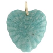 Colgante en forma de corazón de 32 x 30 mm de piedra preciosa y circonitas - Amazonita x1
