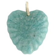 Colgante en forma de corazón de 32 x 30 mm de piedra preciosa y circonitas - Amazonita x1
