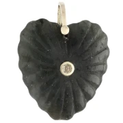 Colgante en forma de corazón de 32 x 30 mm de piedra preciosa y circonitas - Labradorita x1