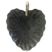 Colgante en forma de corazón de 32 x 30 mm de piedra preciosa y circonitas - Labradorita x1