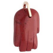 Colgante «Mano de Fátima» de 27 x 17 mm, piedra preciosa y óxidos de circonio - Jaspe rojo
