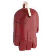Colgante «Mano de Fátima» de 27 x 17 mm, piedra preciosa y óxidos de circonio - Jaspe rojo