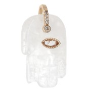 Colgante «Mano de Fátima» de 27 x 17 mm, con piedra preciosa, óxidos de circonio y piedra lunar