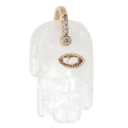 Colgante «Mano de Fátima» de 27 x 17 mm, con piedra preciosa, óxidos de circonio y piedra lunar