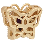 Cuentas de mariposa de 10 x 11 mm con varios agujeros y cabujón - Dorado - Moradas x1