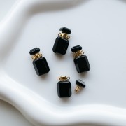 Frasco de perfume con colgante de 20 x 10 mm de piedra preciosa - Ónix negro x1