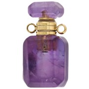Amatista - Frasco de perfume con colgante de 20 x 10 mm de piedra preciosa - Amatista x1 Frasco de perfume con colgante de 20 x 10 mm de piedra preciosa - Amatista x1