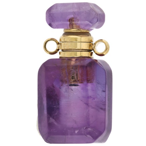 Frasco de perfume con colgante de 20 x 10 mm de piedra preciosa - Amatista x1
