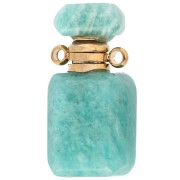 Amazonita - Frasco de perfume con colgante de 20 x 10 mm de piedra preciosa: amazonita x1 Frasco de perfume con colgante de 20 x 10 mm de piedra preciosa: amazonita x1