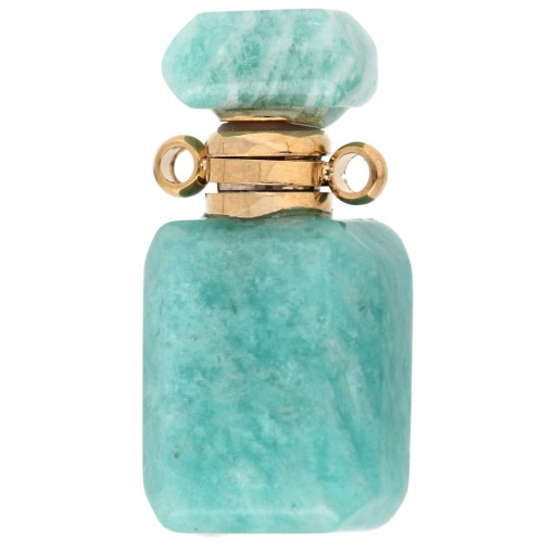 Frasco de perfume con colgante de 20 x 10 mm de piedra preciosa: amazonita x1