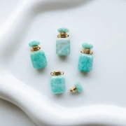 Frasco de perfume con colgante de 20 x 10 mm de piedra preciosa: amazonita x1