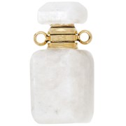 piedra de la luna - Frasco de perfume con colgante de 20 x 10 mm de piedra preciosa - Piedra de la Luna x1 Frasco de perfume con colgante de 20 x 10 mm de piedra preciosa - Piedra de la Luna x1