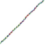 Cuentas facetadas con forma de oliva, 5 x 3 mm, imitación de hematita, multicolor, 39 cm