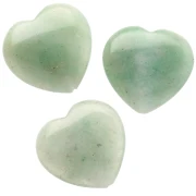 Cuenta en forma de corazón de 25 mm de piedra preciosa - Aventurina x1