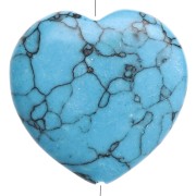 Cuenta en forma de corazón de 25 mm, imitación de piedra preciosa - Turquesa x1
