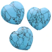 Cuenta en forma de corazón de 25 mm, imitación de piedra preciosa - Turquesa x1