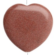 Piedra del sol - Cuenta en forma de corazón de 25 mm, imitación de piedra preciosa - Piedra del Sol x1 Cuenta en forma de corazón de 25 mm, imitación de piedra preciosa - Piedra del Sol x1