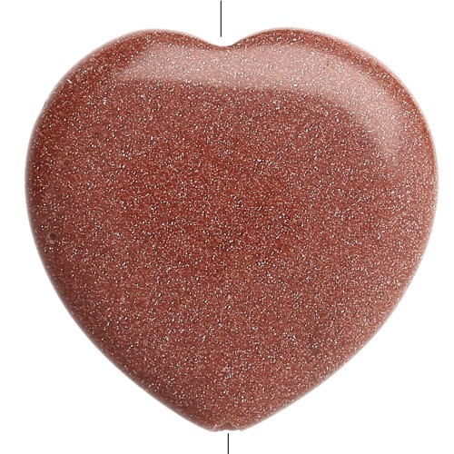 Cuenta en forma de corazón de 25 mm, imitación de piedra preciosa - Piedra del Sol x1